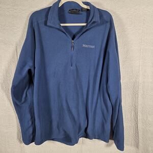 Marmot Fleece Pullover Jacket Men’s Large Blue 1/4 Zip Lightweight Outdoor Hike